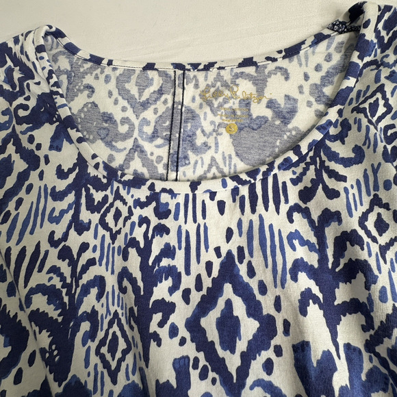 Lilly Pulitzer Women's Blue Ocean Ridge Ikat Dress Size S Preppy Old Money Vibes - Picture 11 of 12